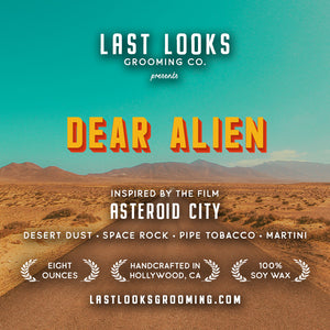 Last Looks Grooming Movie Candles Dear Alien Inspired By Asteroid City Wes Anderson Jason Schwartzman Scarlett Johansson Maya Hawk Tom Hanks Steve Carell Movie Scented Candles Inspired By Film And Television