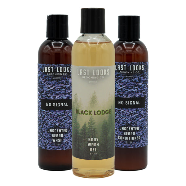 Black Lodge Body Wash Gel and Beard Wash and Beard Conditioner Pack