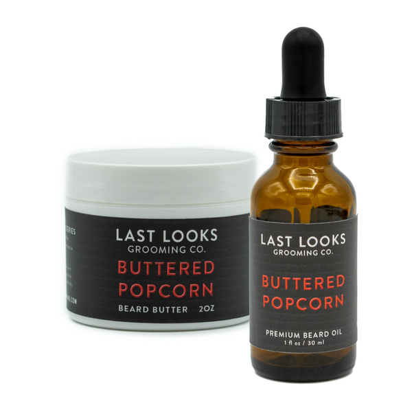 Last Looks Grooming Buttered Popcorn Beard Oil and Beard Butter Bundle