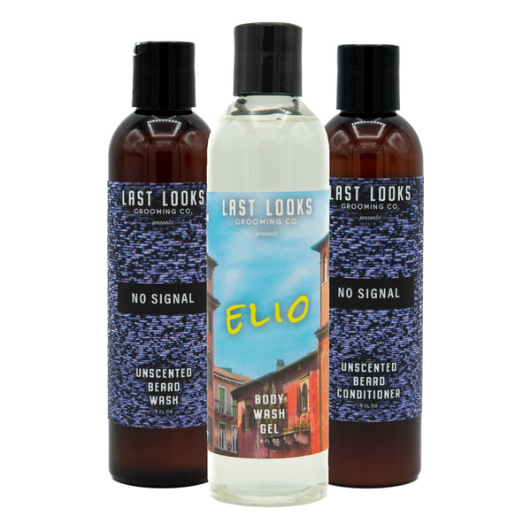 Elio Body Wash Gel and Beard Wash and Beard Conditioner Pack