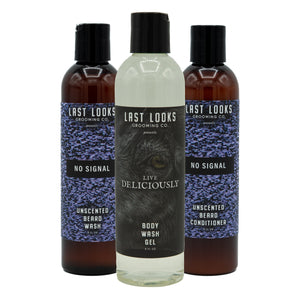 Live Deliciously Body Wash Gel and Beard Wash and Beard Conditioner Pack