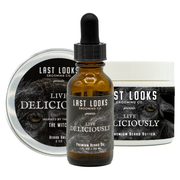 Last Looks Grooming Live Deliciously Beard Oil Beard Balm Beard Butter Bundle Combo Inspired By The Film The Witch