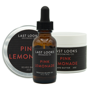 Last Looks Grooming Pink Lemonade Beard Oil Beard Balm and Beard Butter Bundle