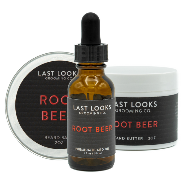 Last Looks Grooming Root Beer Beard Oil Beard Balm and Beard Butter Bundle