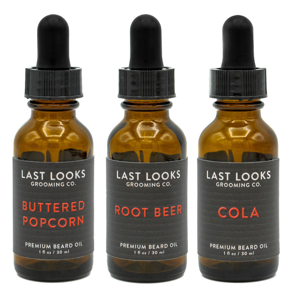 Last Looks Grooming Vegan Beard Oil 3 Pack Bundle Combo