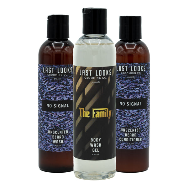 The Family Body Wash Gel and Beard Wash and Beard Conditioner Pack